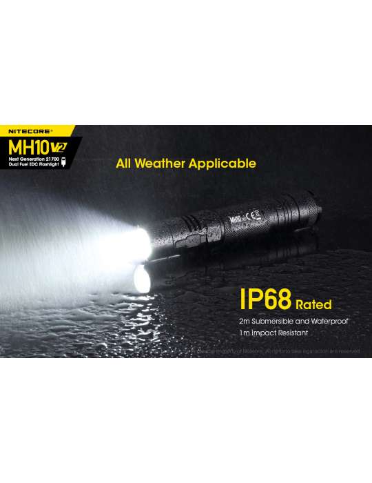 MH10V2 lampe torche 1200LM rechargeable USB