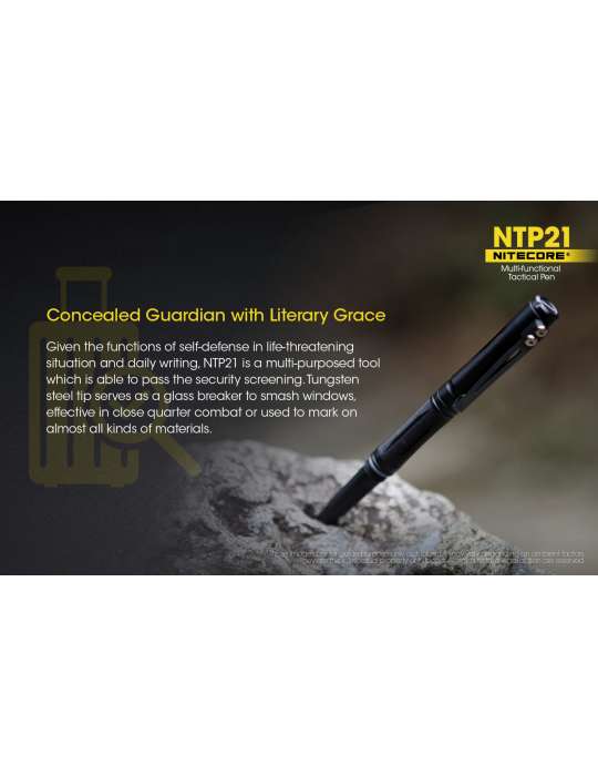 NTP21 stylo tactique aluminium noir