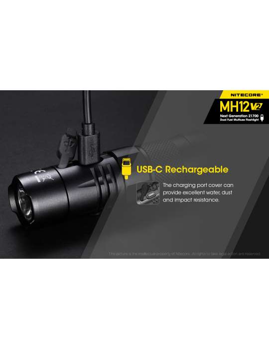 MH12V2 USB rechargeable flashlight