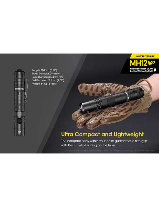 MH12V2 USB rechargeable flashlight