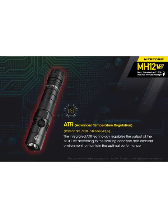MH12V2 lampe torche rechargeable USB