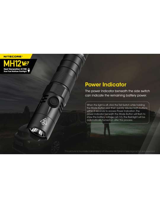 MH12V2 lampe torche rechargeable USB