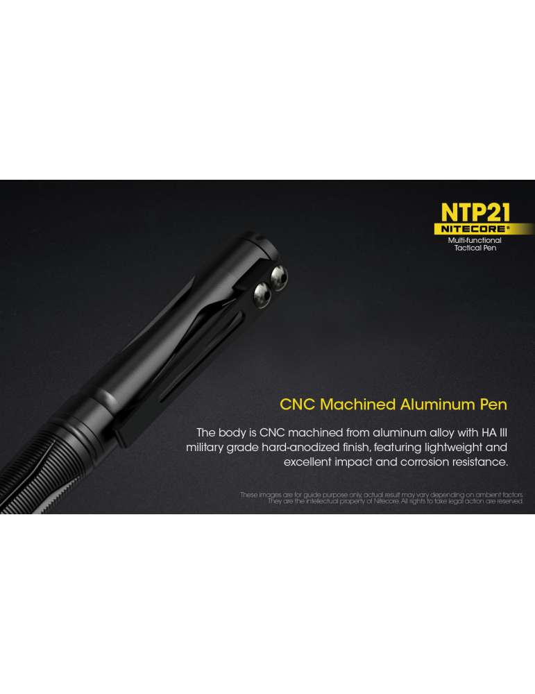 NTP21 stylo tactique aluminium noir