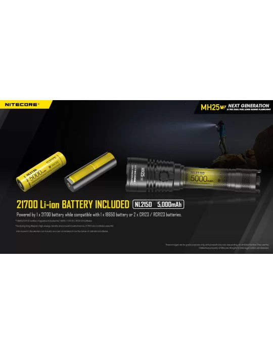 MH25V2 flashlight 1300LM rechargeable USB C–NITECORE BELUX