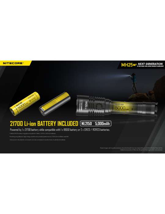 MH25V2 lampe de poche 1300LM rechargeable USB C