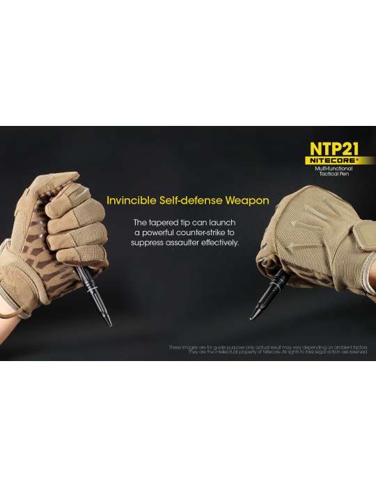 NTP21 stylo tactique aluminium noir
