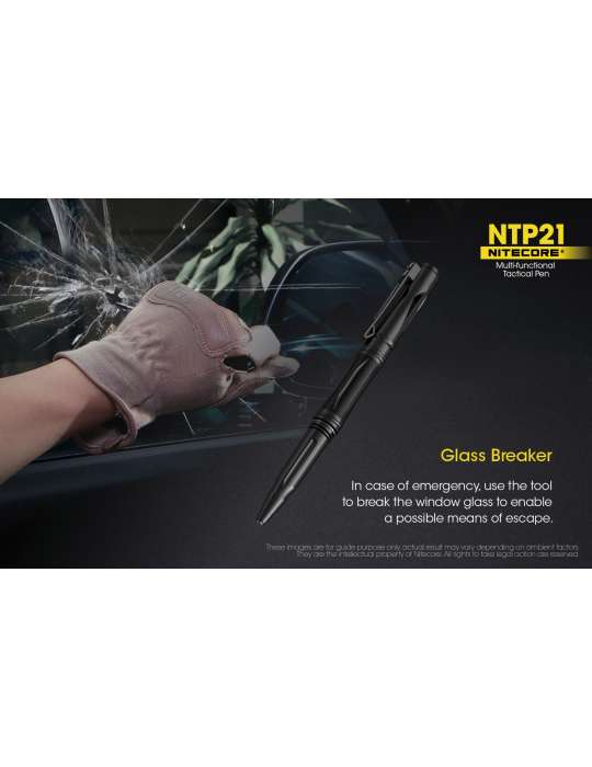 NTP21 stylo tactique aluminium noir