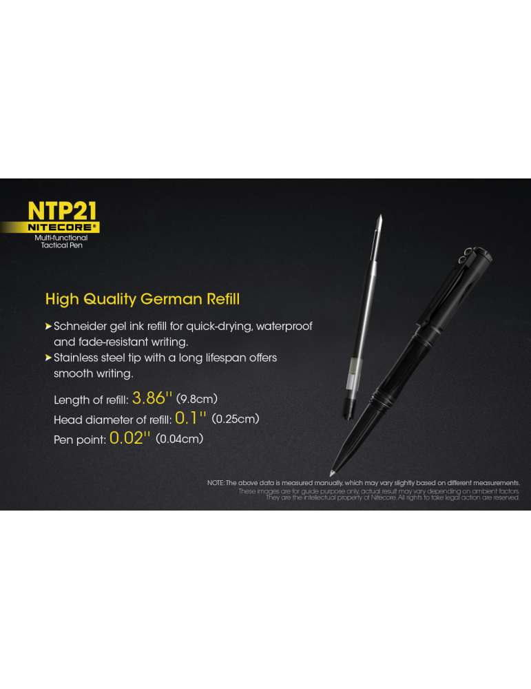 NTP21 stylo tactique aluminium noir