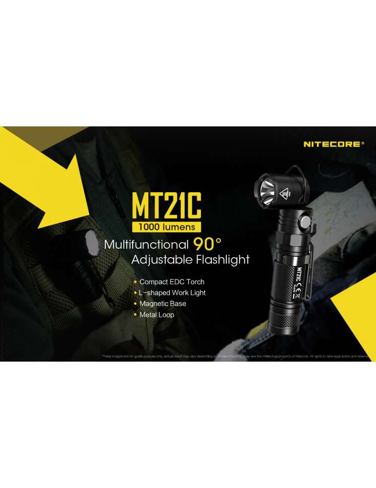 MT21C magnetic flashlight tilting head 1000LM