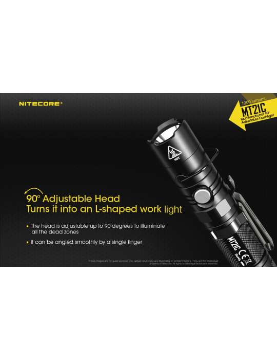 MT21C lampe de poche aimantée tête inclinable 1000LM