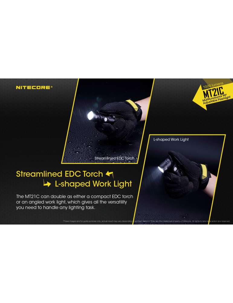 MT21C magnetic flashlight tilting head 1000LM