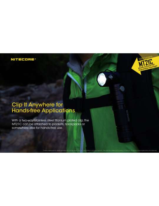 MT21C lampe de poche aimantée tête inclinable 1000LM