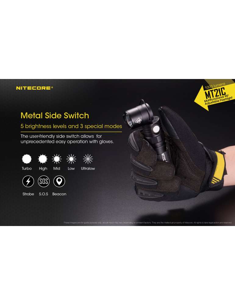 MT21C magnetic flashlight tilting head 1000LM
