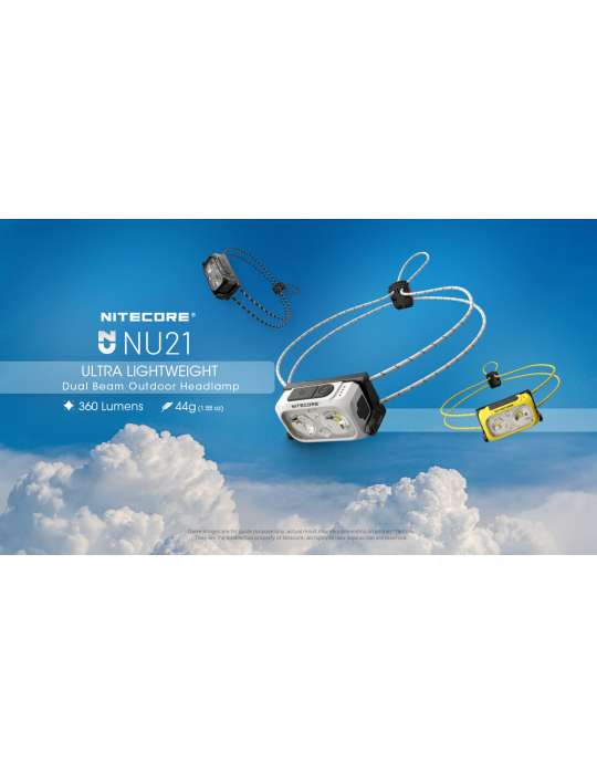 NU21 lampe frontale ultra légère 360LM (blanc)