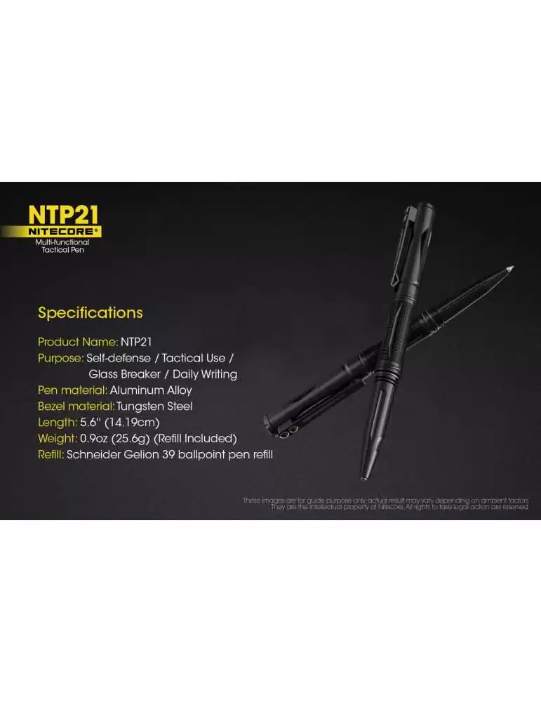 NTP21 black aluminum tactical pen–NITECORE BELUX