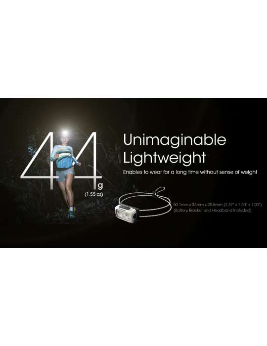 NU21 lampe frontale ultra légère 360LM (blanc)
