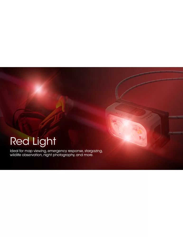 Lampe frontale lumière rouge et blanche 100 lumens - Astromanie