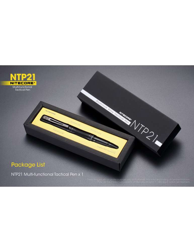 NTP21 stylo tactique aluminium noir
