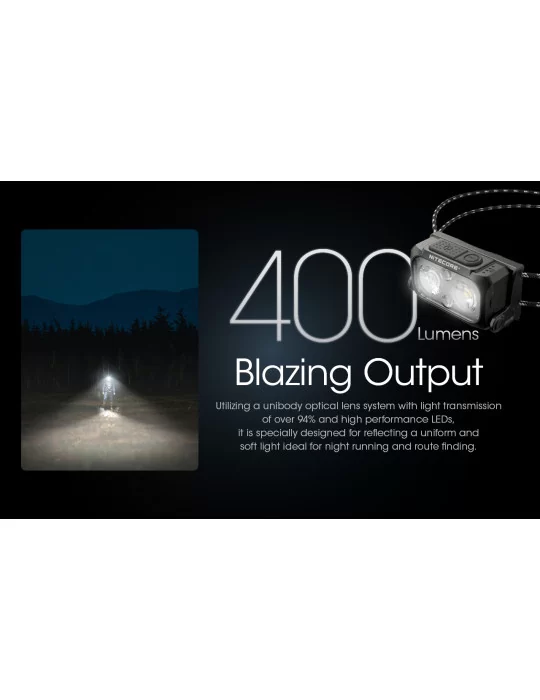 NU25UL lampe frontale ultra légère 400LM LED rouge secondaire–NITECORE BELUX