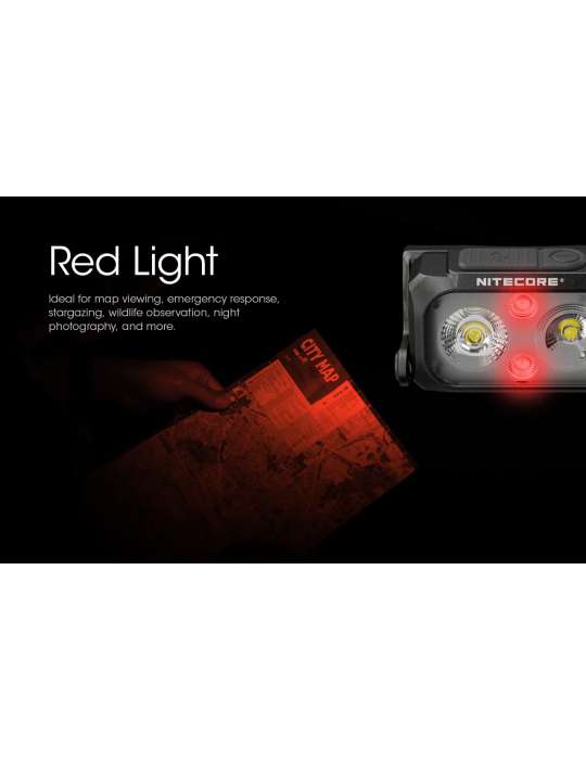 NU25UL ultra light headlamp 400LM secondary red LED
