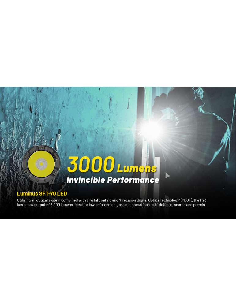 P23i lampe tactique 3000LM rechargeable strobe ready