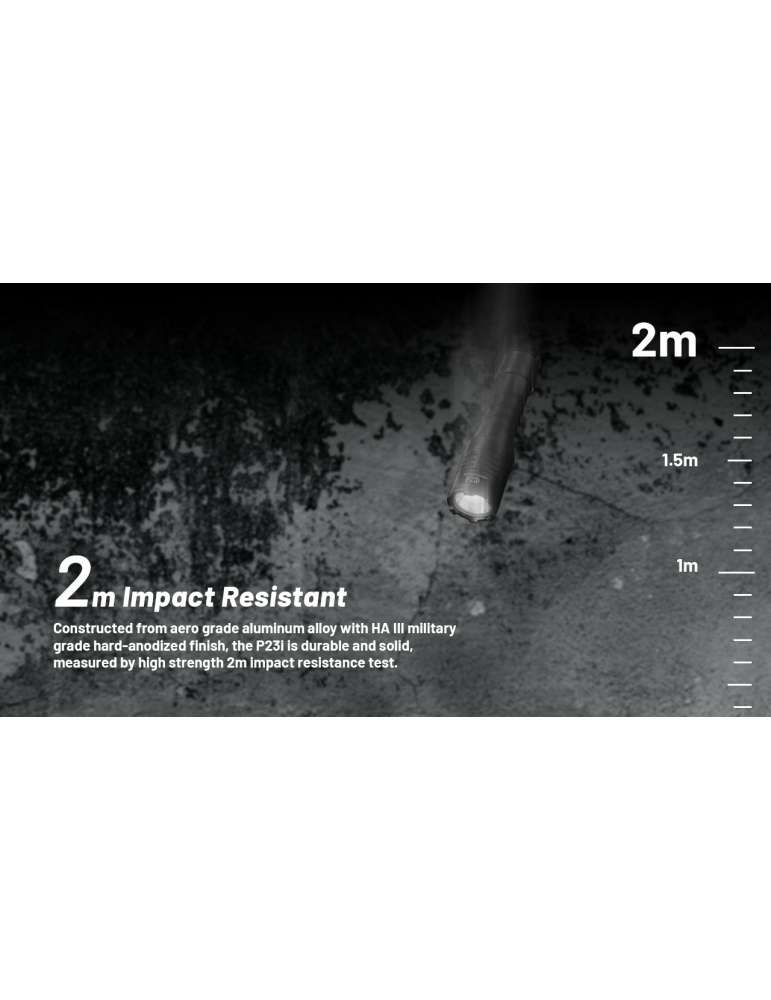P23i tactical flashlight 3000LM rechargeable strobe ready