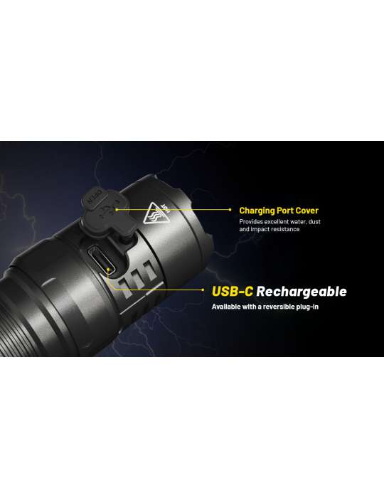 P23i tactical flashlight 3000LM rechargeable strobe ready