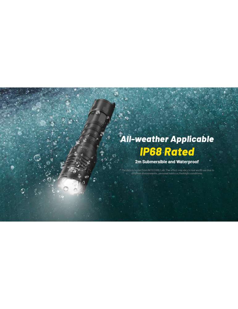 P23i tactical flashlight 3000LM rechargeable strobe ready