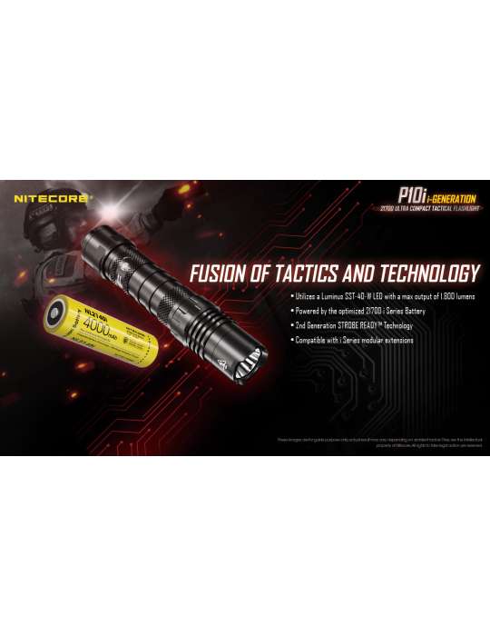 P10i lampe tactique 1800LM strobe ready