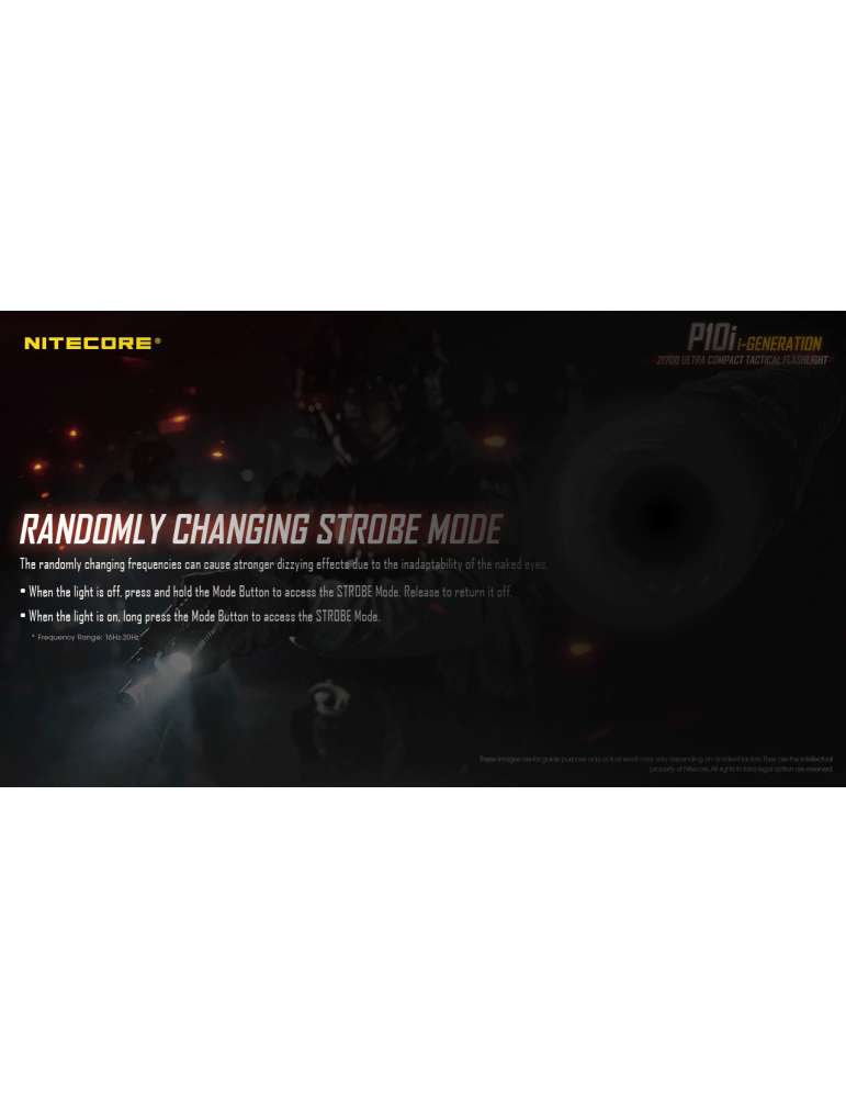 P10i tactical flashlight 1800LM strobe ready