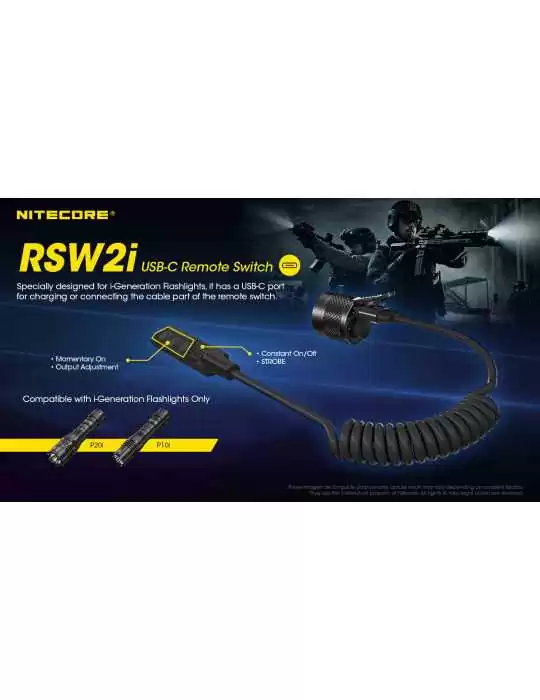 RSW2i interrupteur déporté filaire pour lampe–NITECORE BELUX