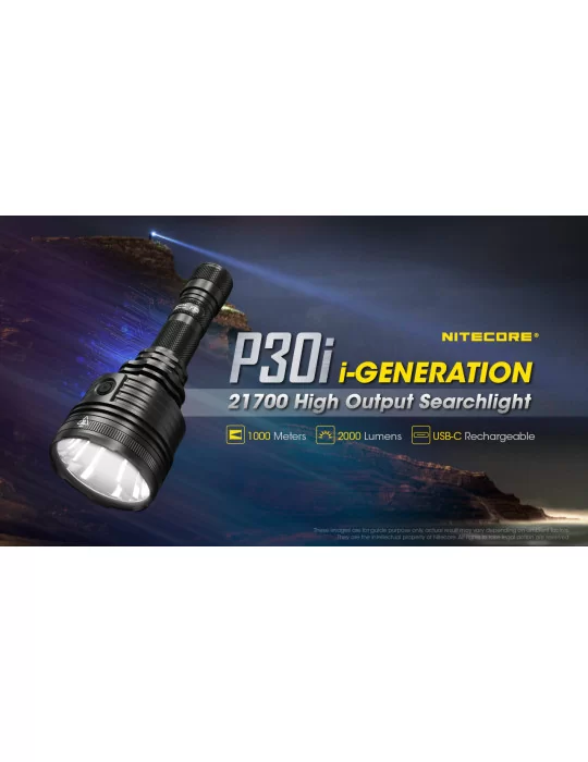 P30i lampe de recherche longue portée 1000m 2000LM–NITECORE BELUX
