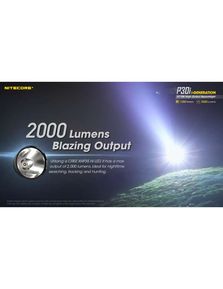 P30i lampe de recherche longue portée 1000m 2000LM