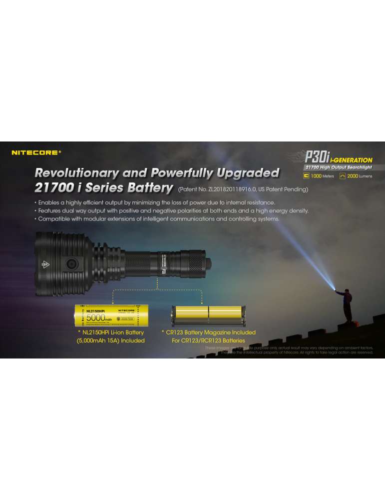 P30i lampe de recherche longue portée 1000m 2000LM