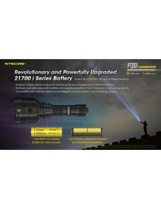 P30i langeafstandszoeklicht 1000m 2000LM