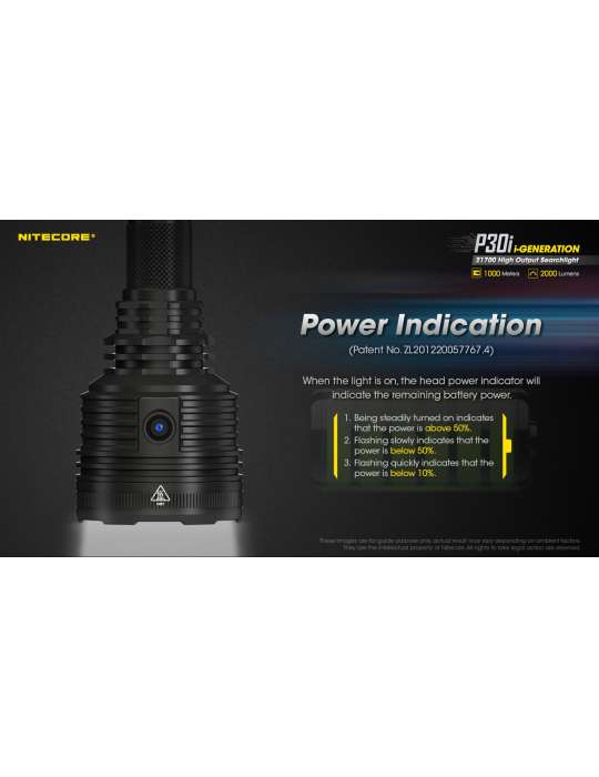 P30i lampe de recherche longue portée 1000m 2000LM