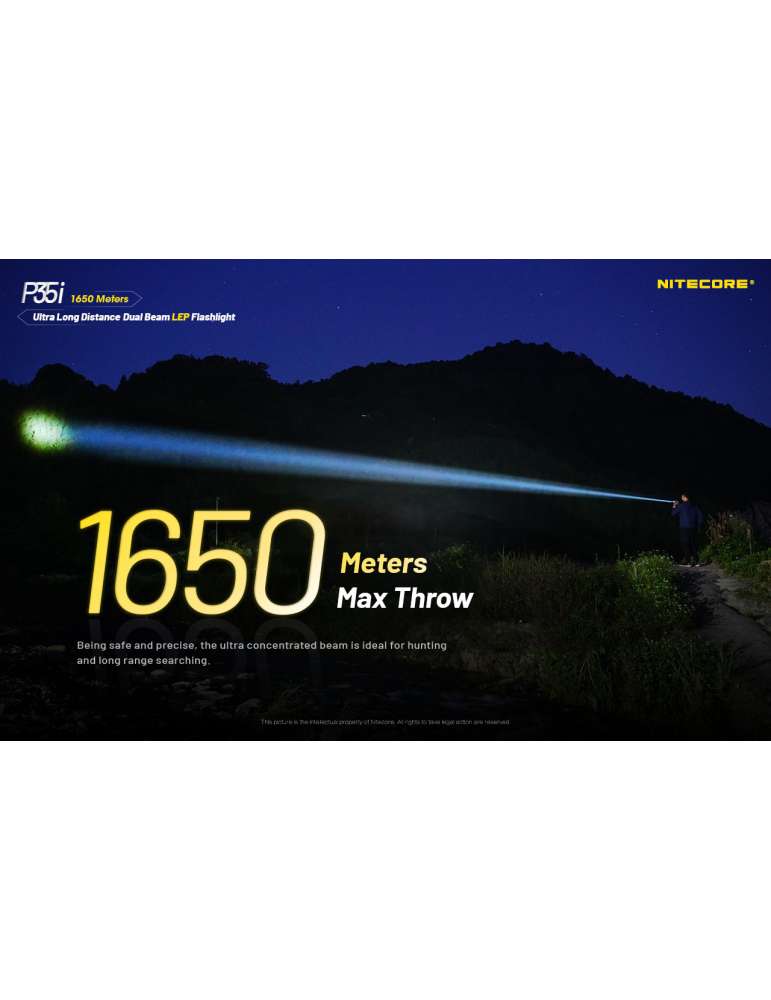 P35i lampe de recherche champ large 3000LM 1650m