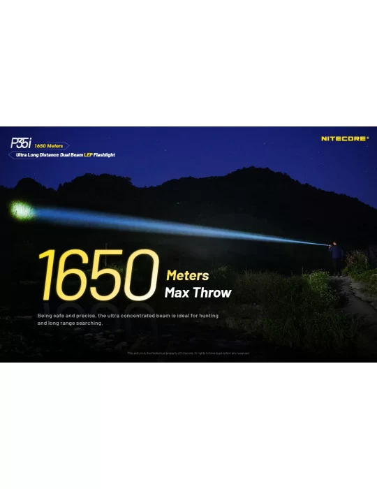 P35i breedveldzoeklicht 3000LM 1650m–NITECORE BELUX