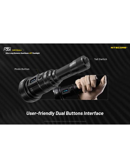 P35i lampe de recherche champ large 3000LM 1650m