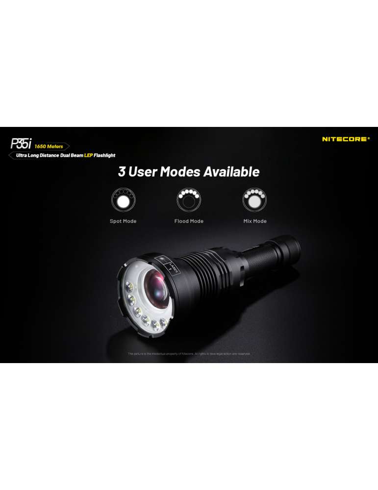 P35i lampe de recherche champ large 3000LM 1650m
