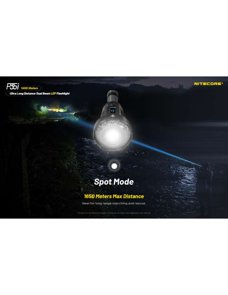 P35i lampe de recherche champ large 3000LM 1650m