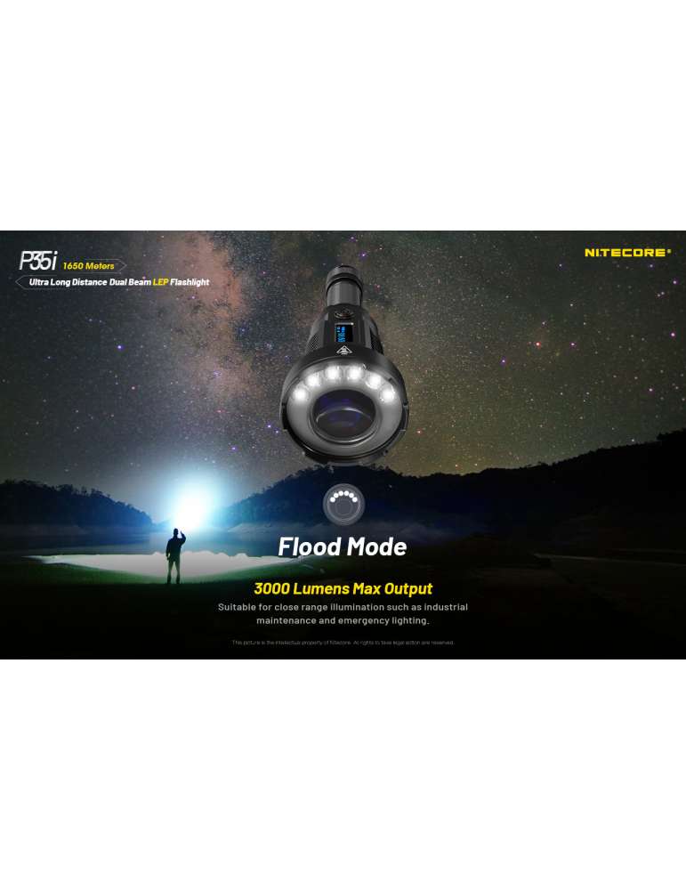 P35i lampe de recherche champ large 3000LM 1650m