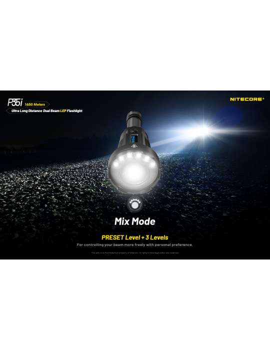 P35i lampe de recherche champ large 3000LM 1650m