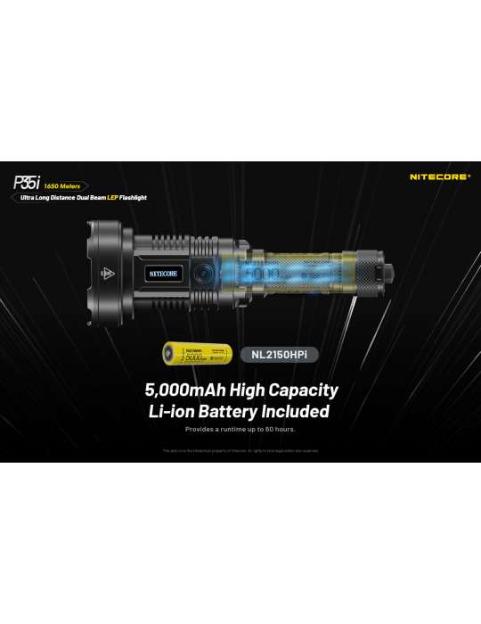 P35i lampe de recherche champ large 3000LM 1650m