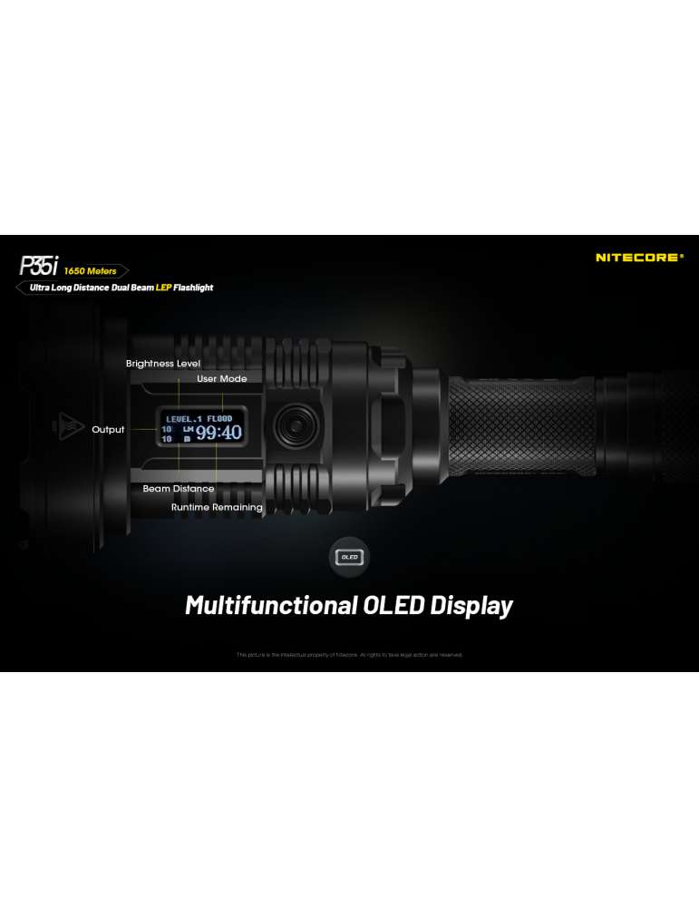P35i lampe de recherche champ large 3000LM 1650m