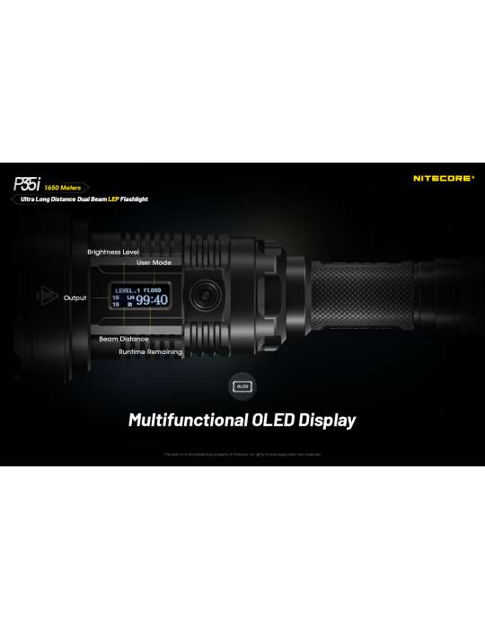 P35i lampe de recherche champ large 3000LM 1650m