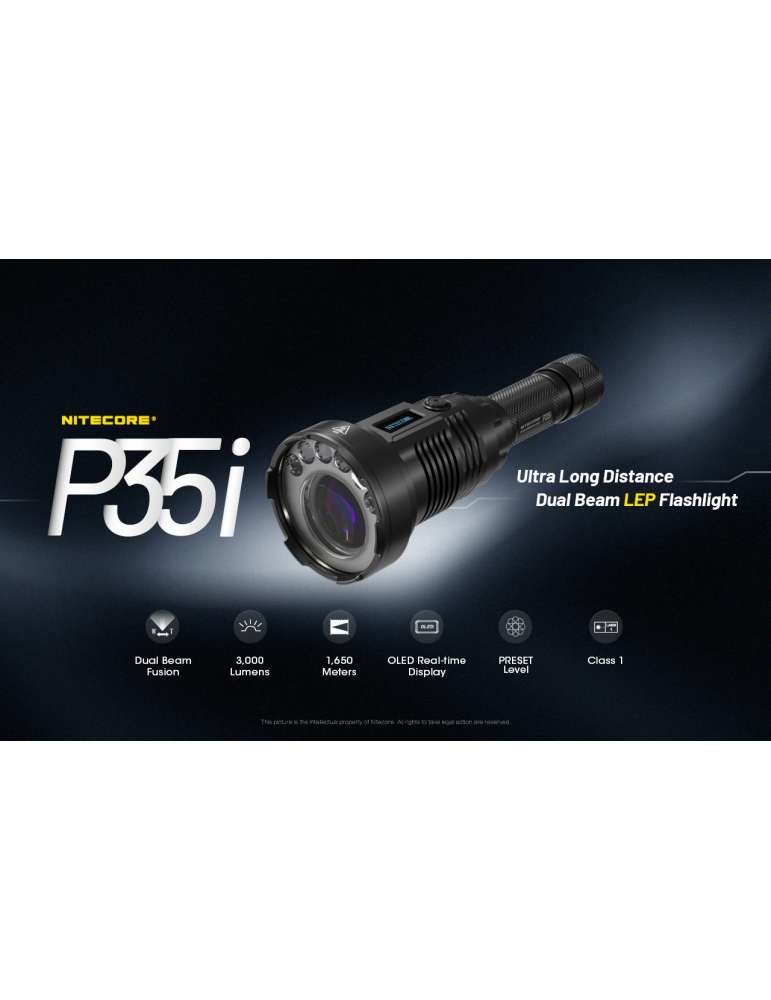 P35i lampe de recherche champ large 3000LM 1650m