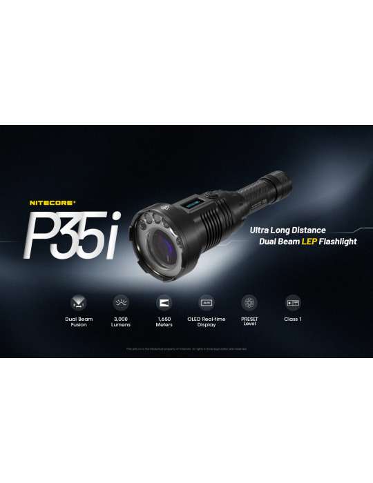 P35i lampe de recherche champ large 3000LM 1650m