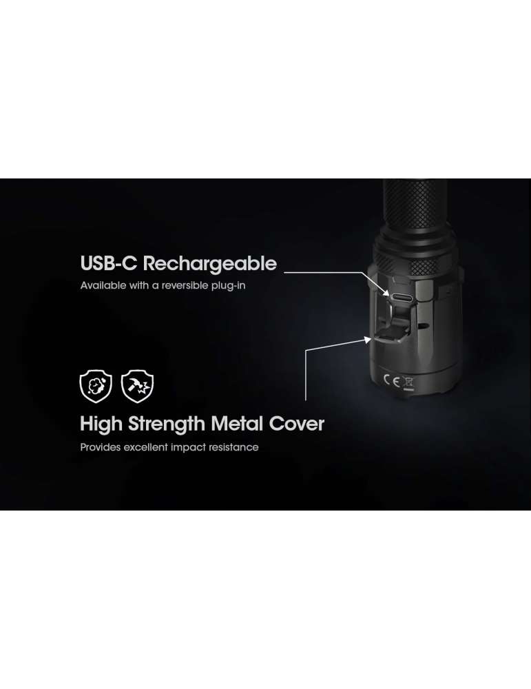 SRT7i dimmable tactical flashlight 3000LM with strobe