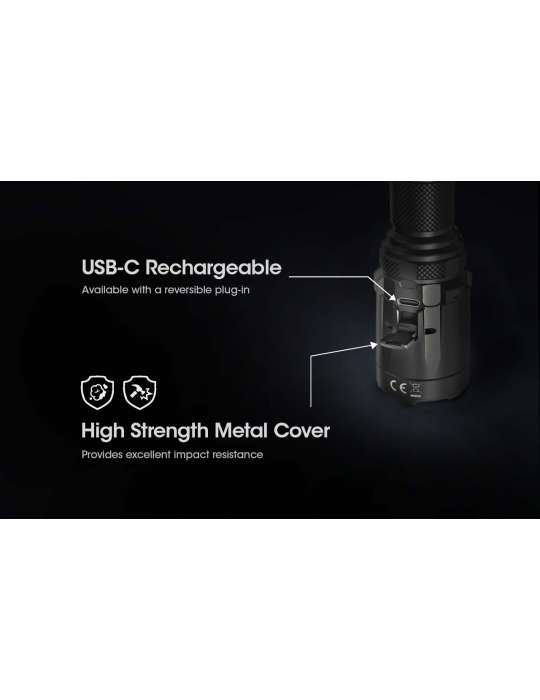 SRT7i lampe tactique longue portée dimmable 3000LM avec strobe